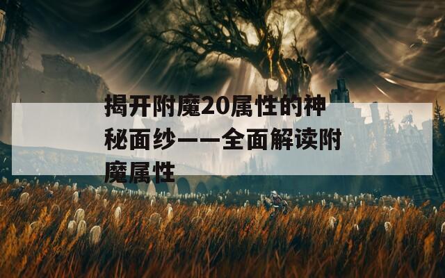 揭开附魔20属性的神秘面纱——全面解读附魔属性