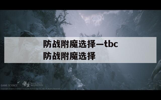 防战附魔选择—tbc防战附魔选择