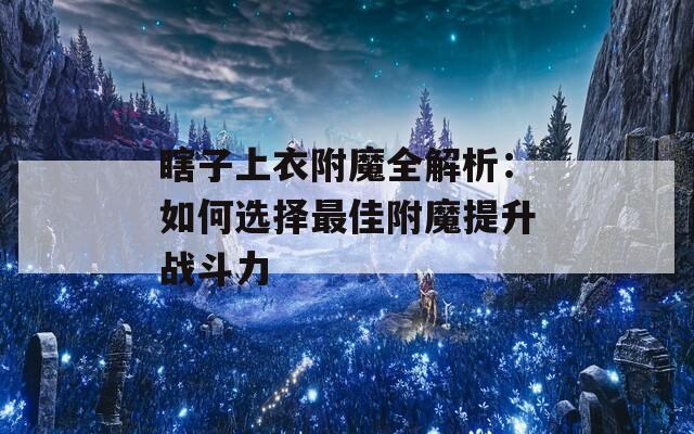瞎子上衣附魔全解析：如何选择最佳附魔提升战斗力